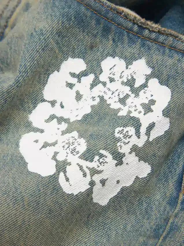 Baggy Cotton Wreath Denim Pant Dirty Wash