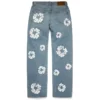 Baggy Cotton Wreath Denim Pant Light Wash