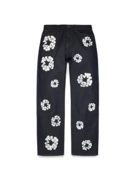 Baggy Cotton Wreath Denim Pant Selvedge
