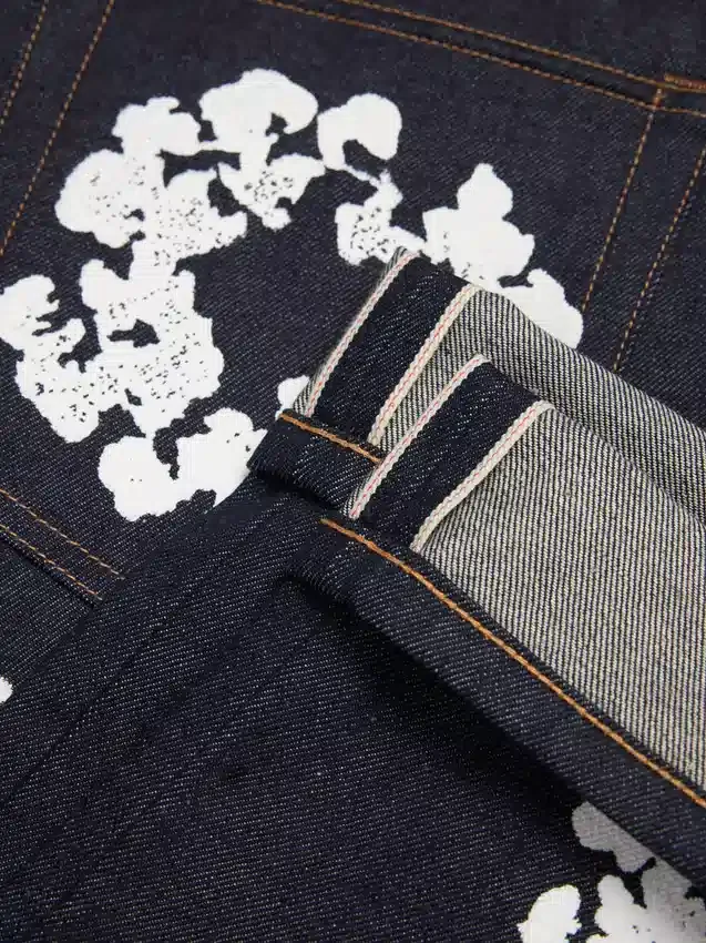 Baggy Cotton Wreath Denim Pant Selvedge