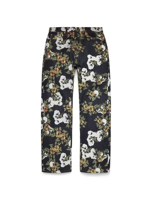 Baggy Floral Denim Pant Selvedge