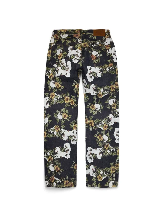 Baggy Floral Denim Pant Selvedge