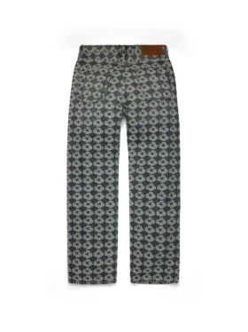 Baggy Jacquard Wreath Denim Pant