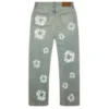 Baggy Studded Cotton Wreath Denim Pant Dirty Wash