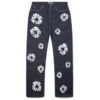 Baggy Studded Cotton Wreath Denim Pant Selvedge