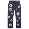 Baggy Studded Cotton Wreath Denim Pant Selvedge