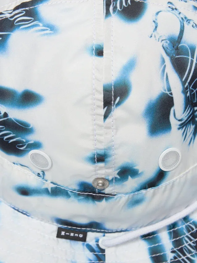 Cloud Camo Bucket Hat White
