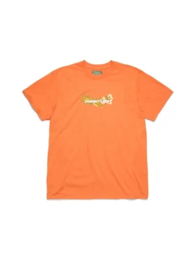 Cotton Floral Logo Tee Orange