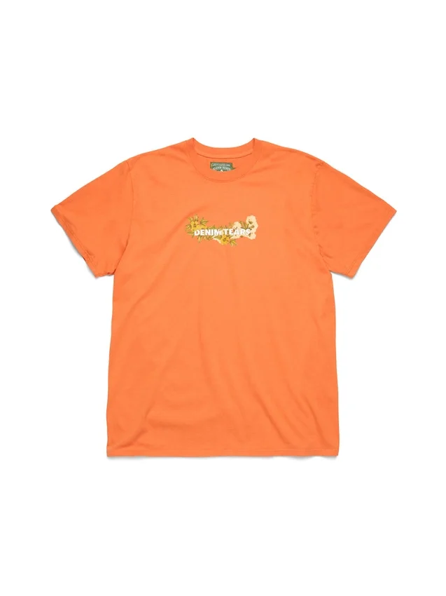 Cotton Floral Logo Tee Orange