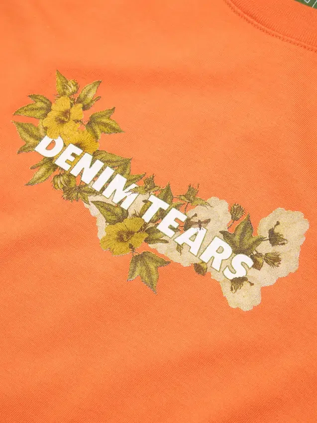 Cotton Floral Logo Tee Orange