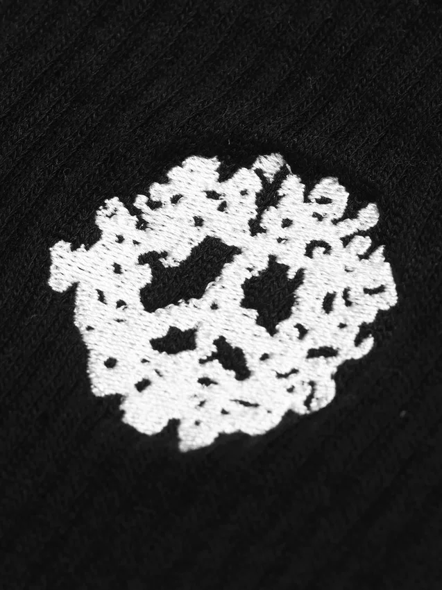 Cotton Peace Wreath 3-Pack Socks Black