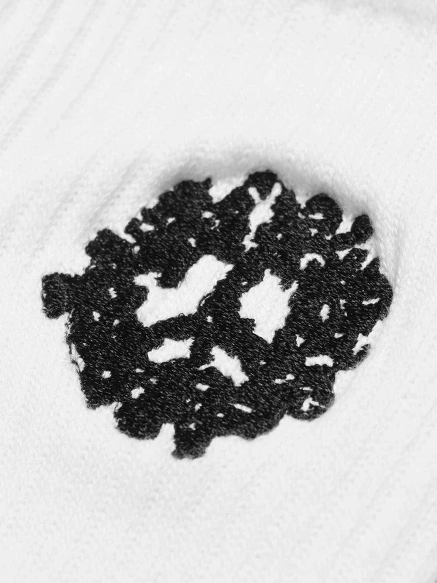 Cotton Peace Wreath 3-Pack Socks White