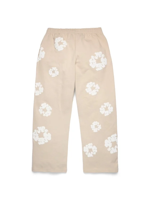 Cotton Wreath Baggy Sweatpants Cream