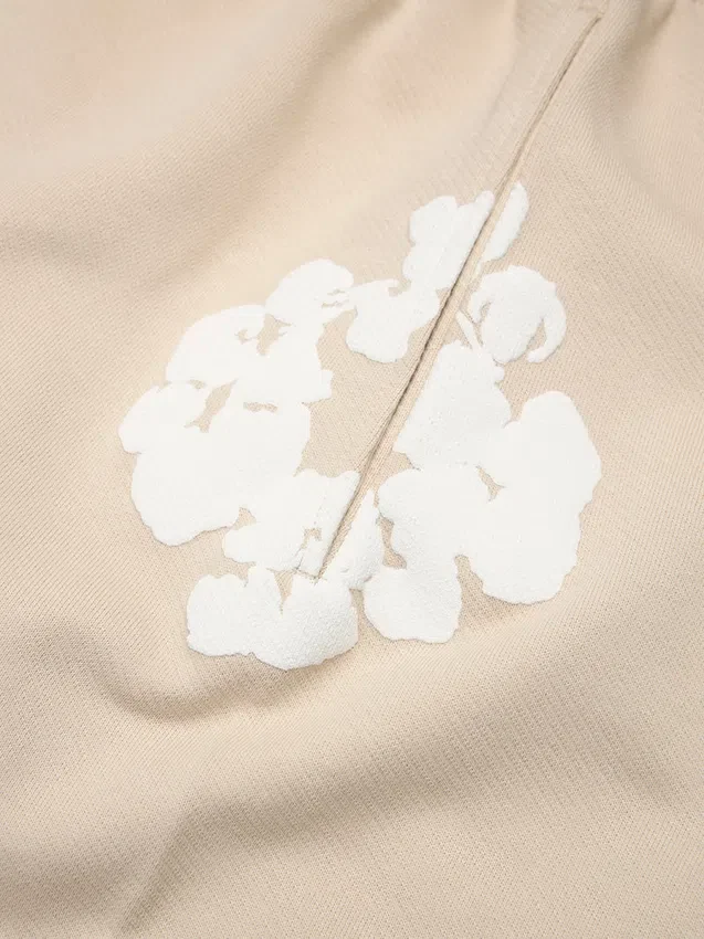 Cotton Wreath Baggy Sweatpants Cream
