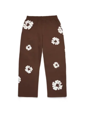 Cotton Wreath Baggy Sweatpants Dark Brown