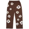 Cotton Wreath Baggy Sweatpants Dark Brown