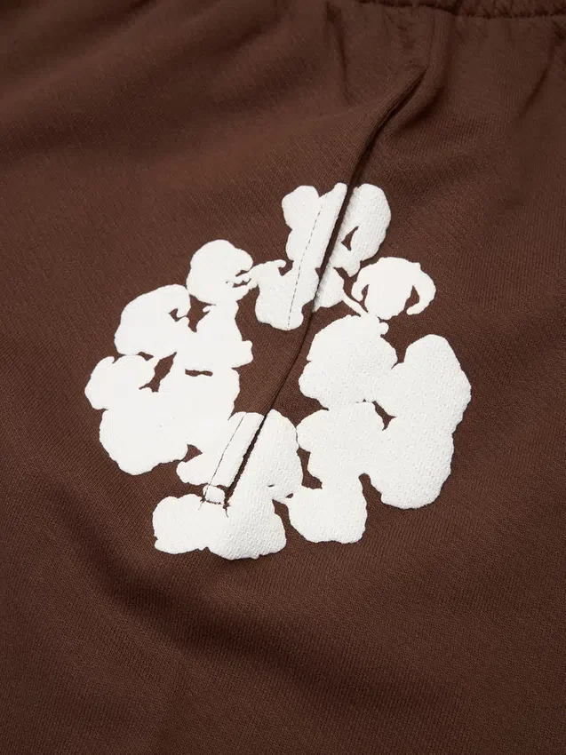 Cotton Wreath Baggy Sweatpants Dark Brown