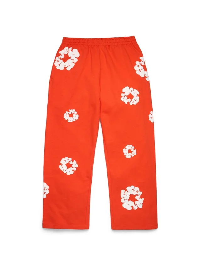 Cotton Wreath Baggy Sweatpants Dark Orange