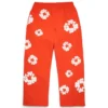 Cotton Wreath Baggy Sweatpants Dark Orange