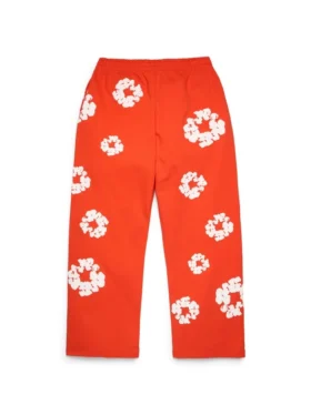 Cotton Wreath Baggy Sweatpants Dark Orange