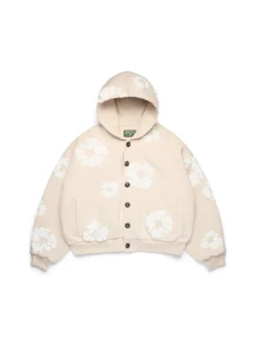 Cotton Wreath Cardigan Hoodie Oatmeal