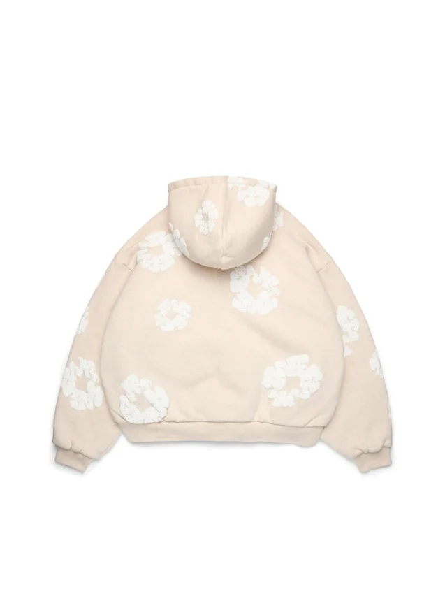 Cotton Wreath Cardigan Hoodie Oatmeal