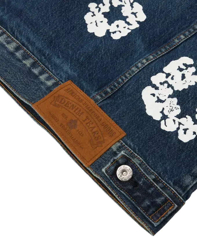 Cotton Wreath Denim Jacket Dark Wash