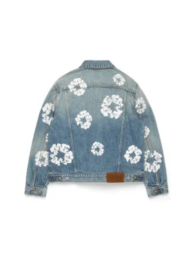 Cotton Wreath Denim Jacket Light Wash