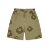 Cotton Wreath Flocked Short Khaki