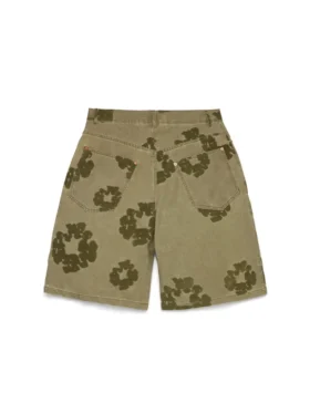 Cotton Wreath Flocked Short Khaki