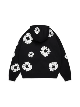 Cotton Wreath Hoodie Black