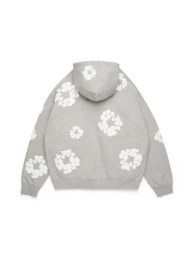 Cotton Wreath Hoodie Grey