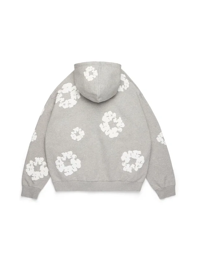 Cotton Wreath Hoodie Grey