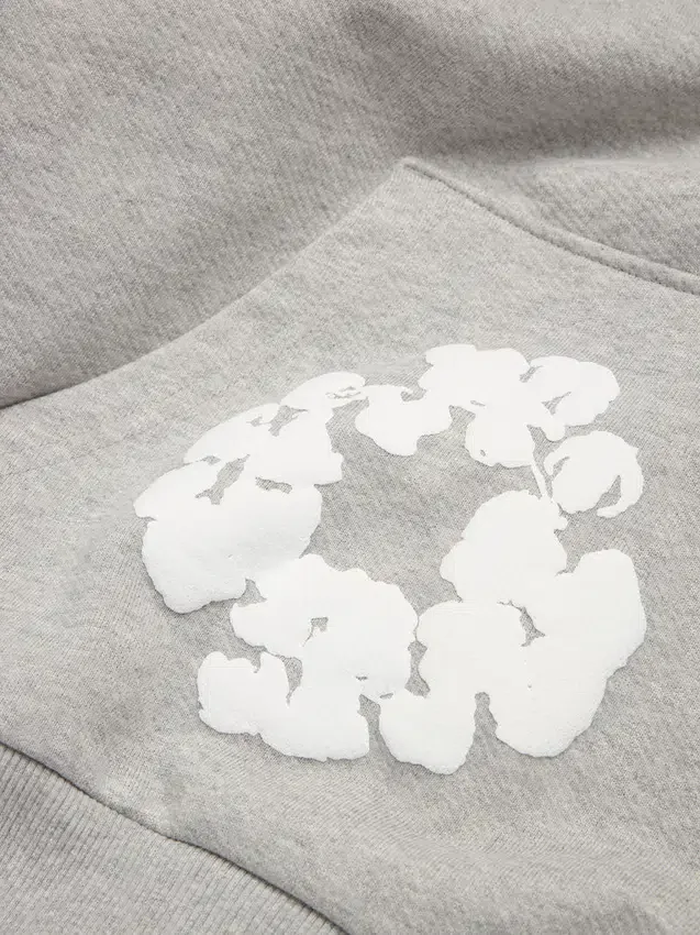 Cotton Wreath Hoodie Grey