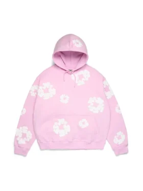 Cotton Wreath Hoodie Powder Pink