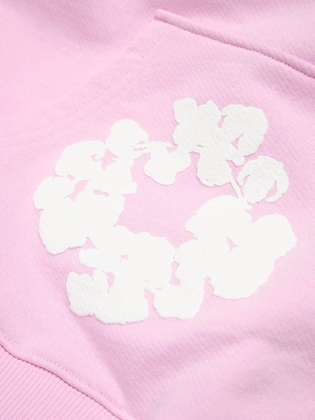 Cotton Wreath Hoodie Powder Pink