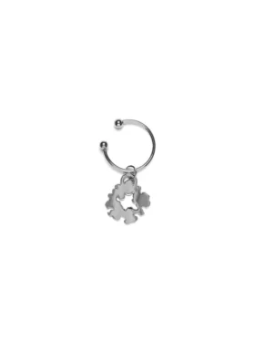 Cotton Wreath Keychain Silver