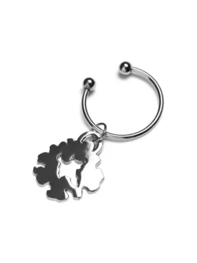 Cotton Wreath Keychain Silver