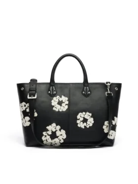 Cotton Wreath Leather Bag Large