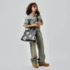 Cotton Wreath Leather Bag Large