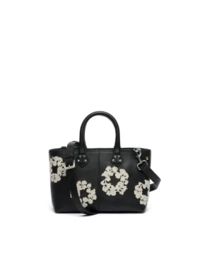 Cotton Wreath Leather Bag Small