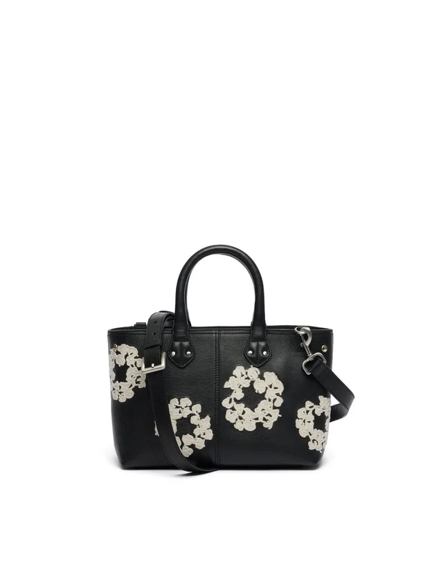 Cotton Wreath Leather Bag Small
