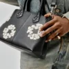 Cotton Wreath Leather Bag Small