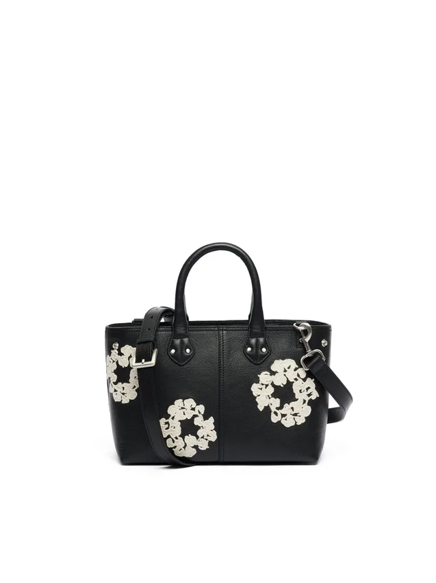 Cotton Wreath Leather Bag Small
