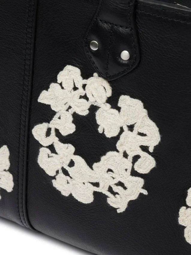 Cotton Wreath Leather Bag Small