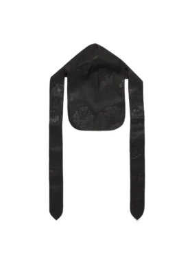 Cotton Wreath Leather Durag Black