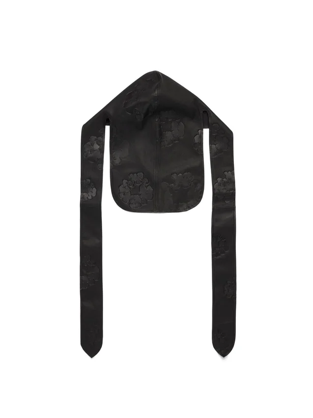 Cotton Wreath Leather Durag Black