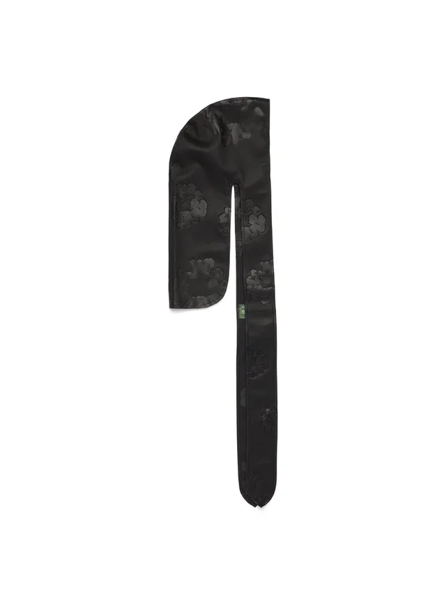 Cotton Wreath Leather Durag Black