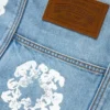 Cotton Wreath Light Wash Denim Tote Bag