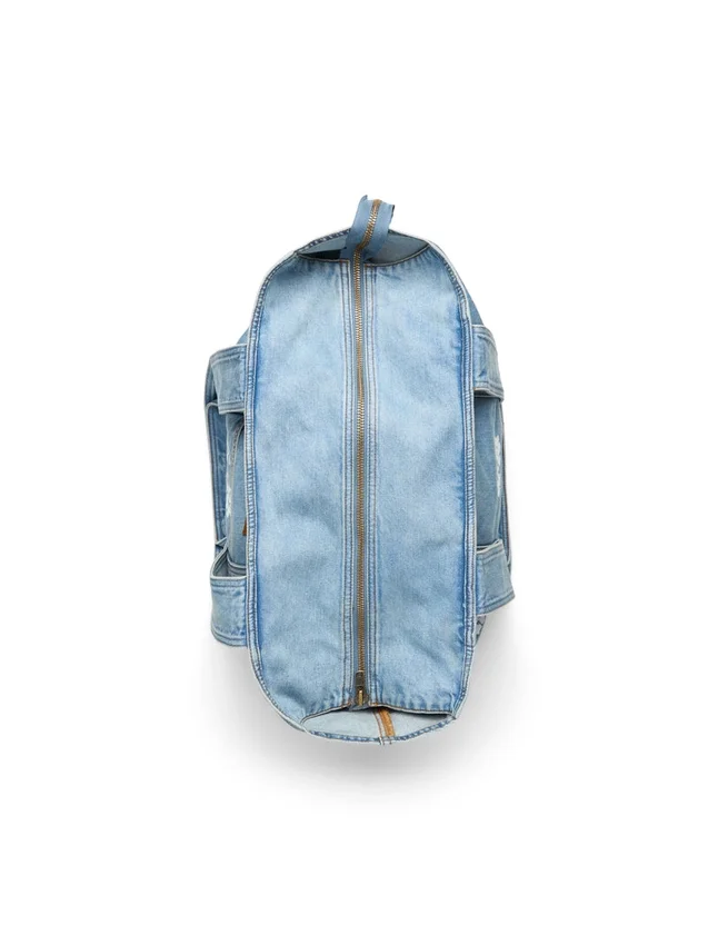 Cotton Wreath Light Wash Denim Tote Bag